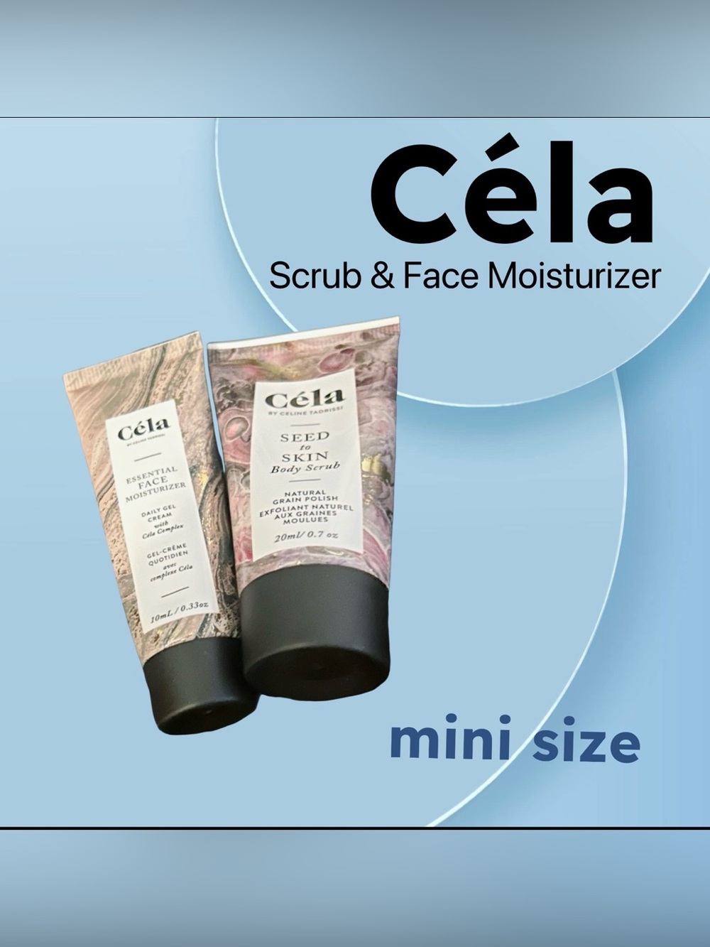 🇨🇦🆕NWOB CÉLA | MINI | Set Hydrate & Exfoliate - Scrub & Face Moisturizer